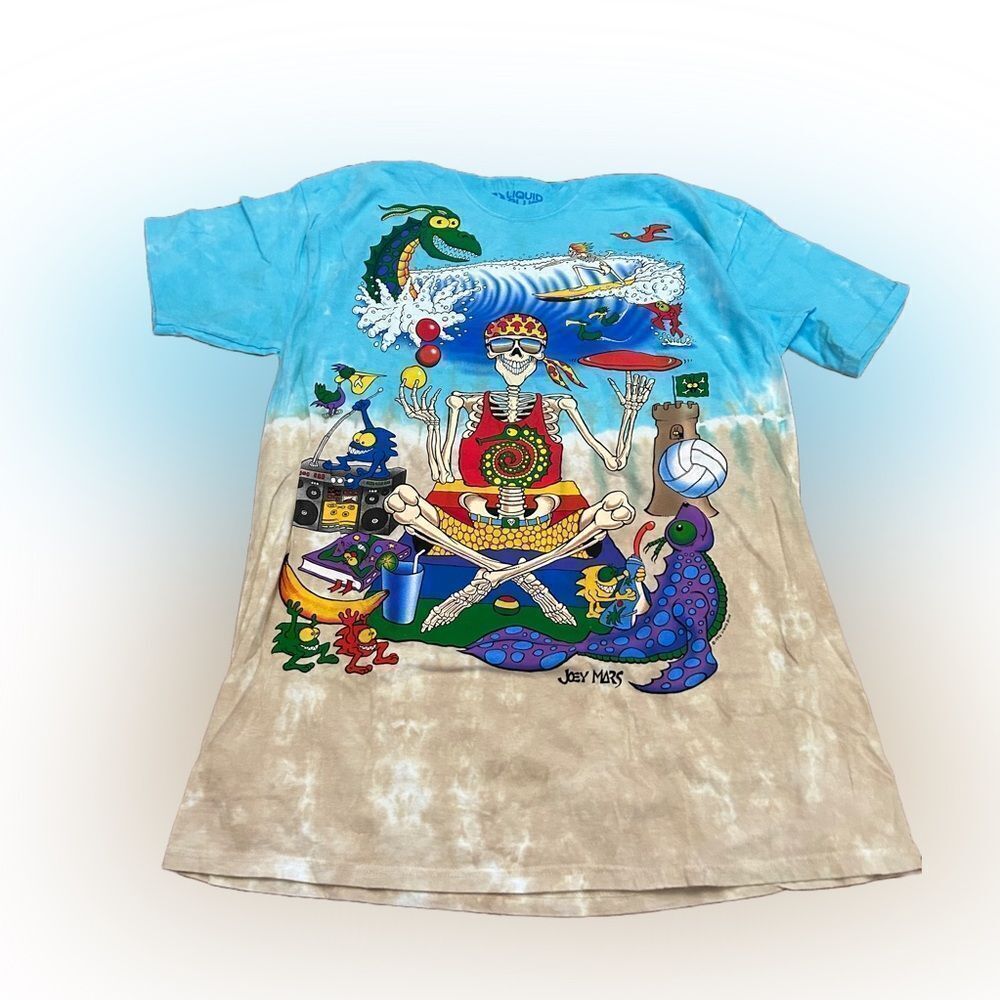 Liquid Blue Joey Mars Beach Scene AOP Tshirt NWOT